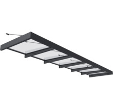 Skärmtak med glastak