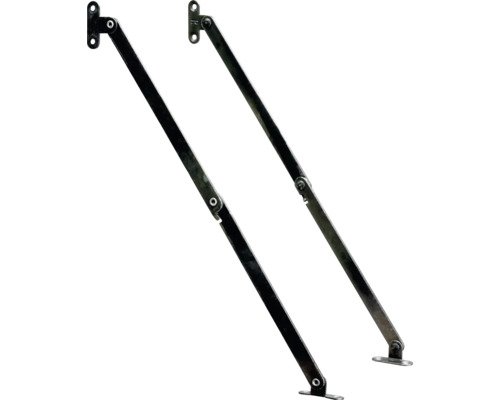 Klaffhållare HETTICH 250mm matt svart 2-pack Två fönsterluckshållare av metall