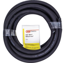 Svart H07RN-F kabel 5G2,5 mm² i ring med etikett