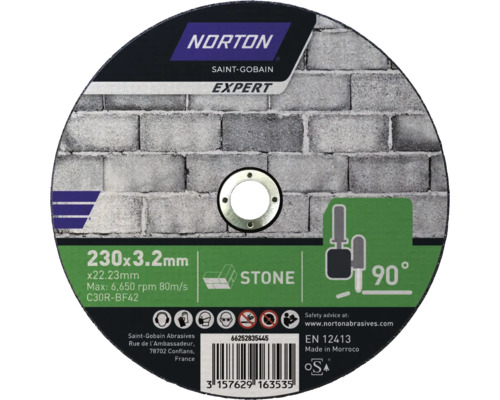 Norton kapskiva för sten, 230x3,2 millimeter