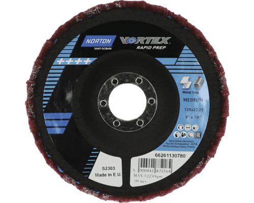 Norton Vortex Rapid Prep lamellrondell, medelgrovlek, diameter 125 mm