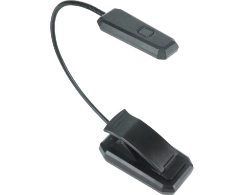 Svart läslampa med klämma och flexibel arm