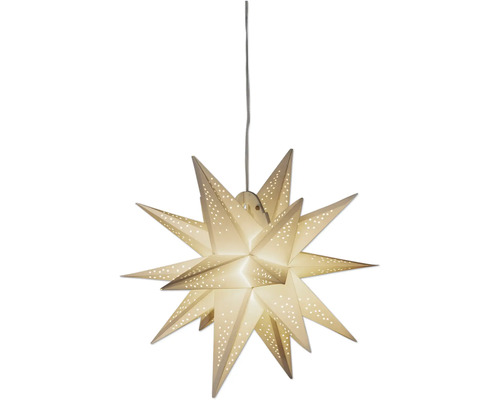 Pappersstjärnelampa med belysning och stjärnmönster