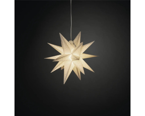Pappersstjärna KONSTSMIDE LED 3D grå inkl. sladdställ dimmer 12V/IP20 Stjärnformad papperslampa med upphängningssystem.