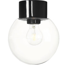 Taklampa med rund glasskärm och ljuskälla
