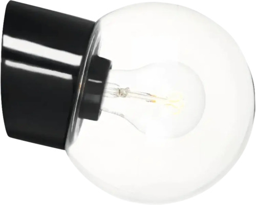 Armatur IFÖ classic glob 150 klar sned svart IP54 Armatur IFÖ classic glob 150 klar sned svart IP54
