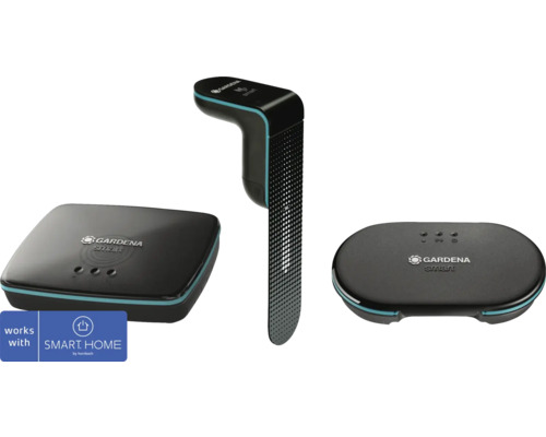 Gardena Smart System bestående av gateway, sensor och bevattningsdator