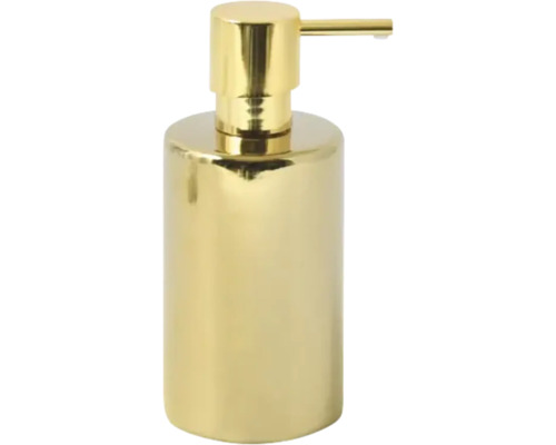 Tvålpump SPIRELLA Tube guld blank keramik 7x16 cm