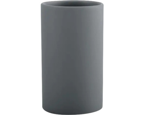 Tandborstmugg SPIRELLA Tube grå antracit grafit matt keramik 7x11,5 cm