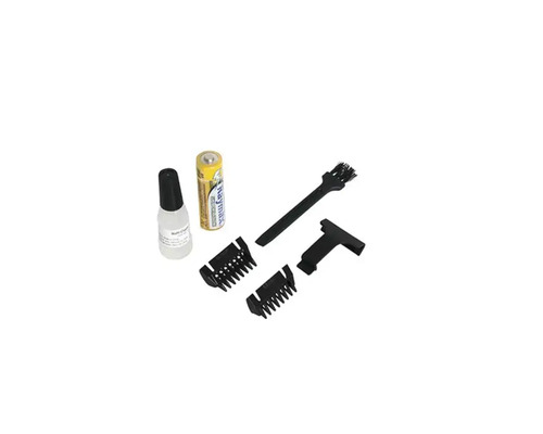 Tillbehör för skäggtrimmers, inklusive batteri, rengöringsborste, olja och fästen