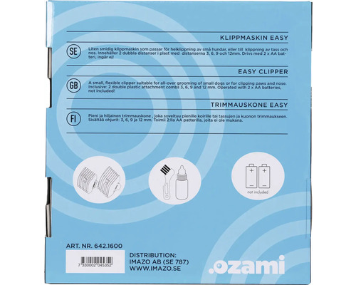 Information om Ozami hundtrimmer