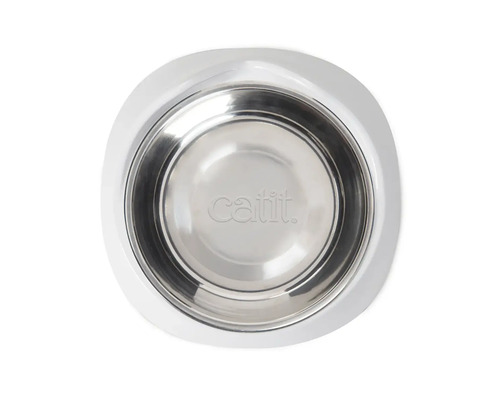 Catit matskål i rostfritt stål med plastkant