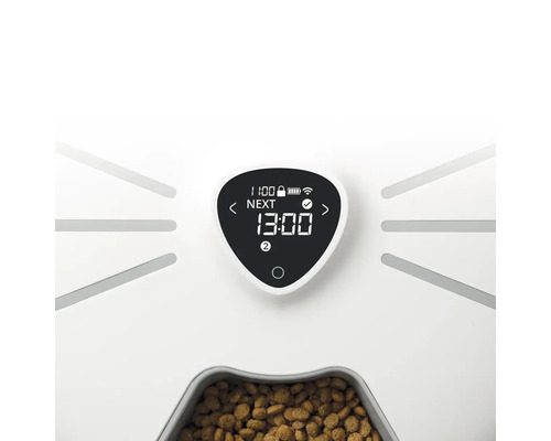 Automatisk matare med tidsdisplay