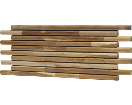 Mosaikmatta av träpinnar