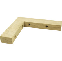 Hörnförband av trä med borrade hål