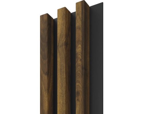 Dekorpanel Linea slim 3 valnöt/svart 15x265cm