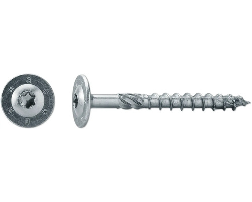 JD Plus konstruktionsskruv DRESSELHAUS TH 10x280mm galvaniserad 25-pack Träskruv med linshuvud och Torx-drivning i detalj