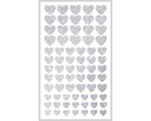 Ministicker AGDESIGN Hearts Silver 8x14cm 71 delar