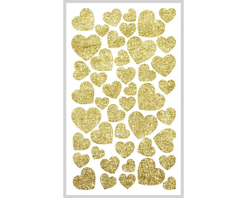 Ministicker AGDESIGN Hearts Gold 8x14cm 45 delar