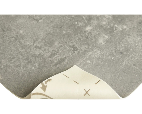 Självhäftande golvplatta i stenimitation med avtagbar skyddsfilm.