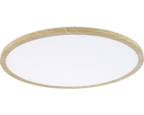 Rund taklampa med träram