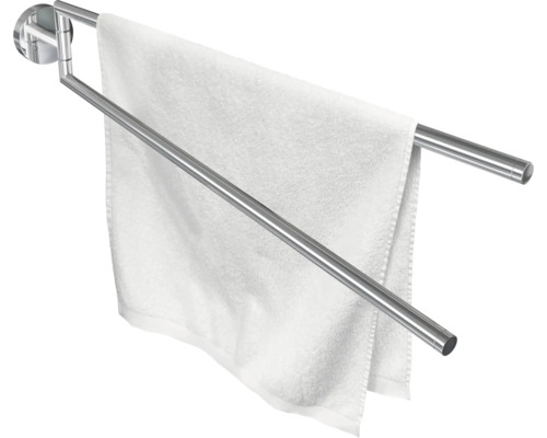 Svängbar handdukshängare av metall med handduk
