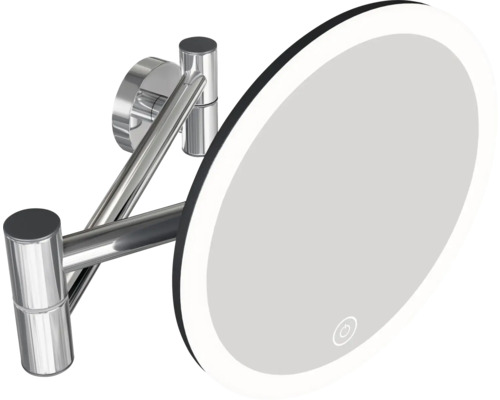 Rund LED sminkspegel för väggmontering med svängarm