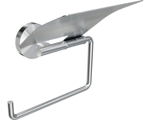 Toalettpappershållare av rostfritt stål med hylla