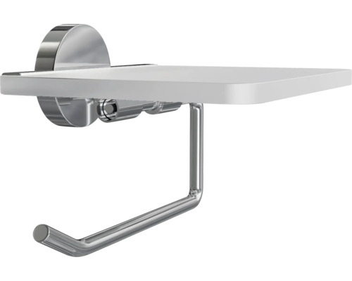 Toalettpappershållare med hylla