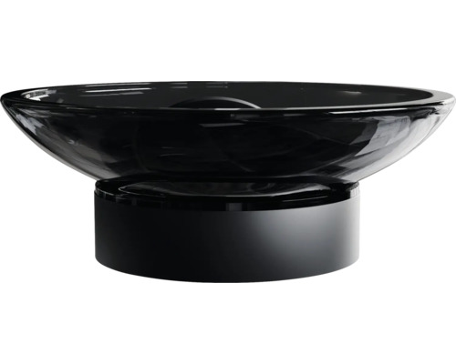 Svart tvättställ med sockel