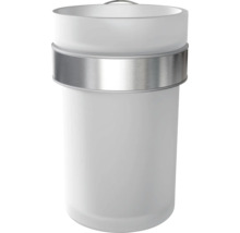 Vit soptunna av plast med metallelement