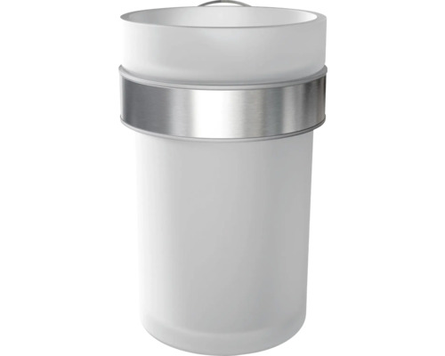 Vit soptunna av plast med metallelement