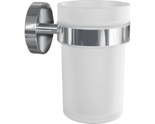 Vägghängd tandborsthållare med glas