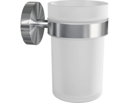 Tandborsthållare i rostfritt stål med glasbehållare för badrummet