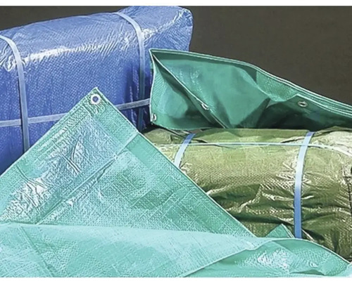 Lättviktspresenning TECCA 60 g/m² grön med öljetter ca. 7,20x12 m Olika presenningar med öljetter