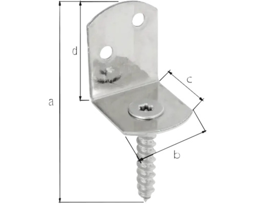 Hörnprofil med skruv och måttangivelser