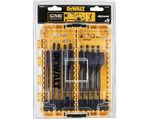 DeWalt Extreme träborrsats med nio delar i transparent förpackning