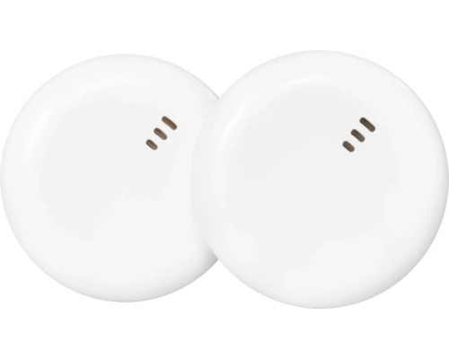 Två runda smarta hemsensorer