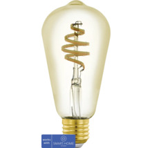 Glödlampa i retrodesign med spiralformad glödtråd