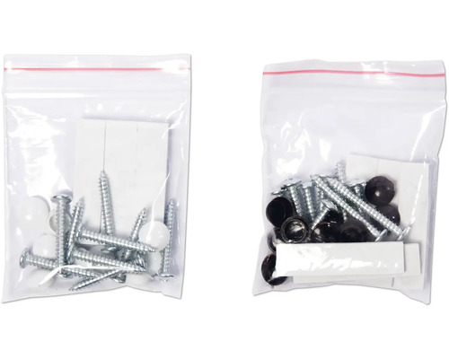 Skruvset med täcklock i transparent förpackning