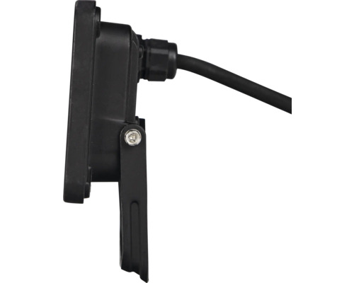 Sidovy av en LED-strålkastare med kabel och monteringsfäste