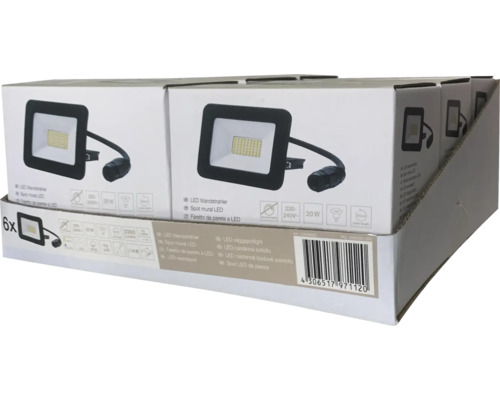 Förpackning med sex LED-väggstrålkastare
