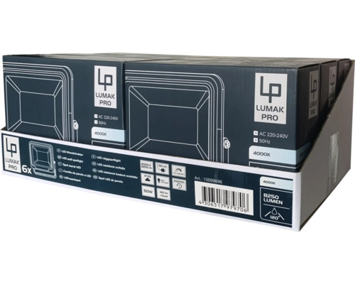Förpackningsenhet Lumak Pro LED-väggstrålkastare, 6 stycken