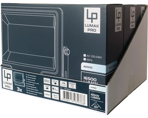 Förpackningsenhet LED-strålkastare med produktinformation