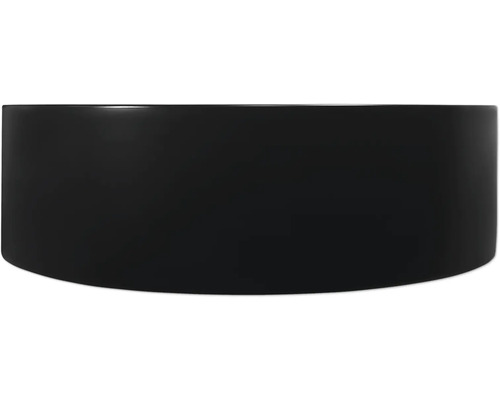 Svart blomlåda i rundad form