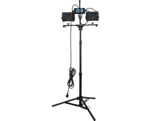 Byggstrålkastare med stativ och två lampor