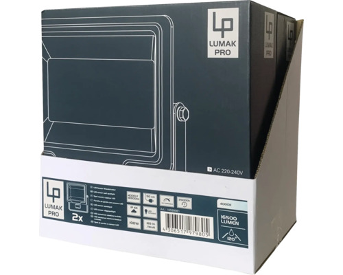 Förpackning med två Lumak Pro LED-strålkastare med 16500 lumen