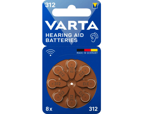 Hörapparatsbatteri VARTA 312 8-pack