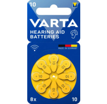 Varta hörapparatsbatterier storlek 10, förpackning med åtta stycken