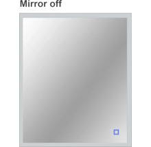 Spegel med belysning CORDIA square line series svart 60x65 cm touchsensor IP44 LED